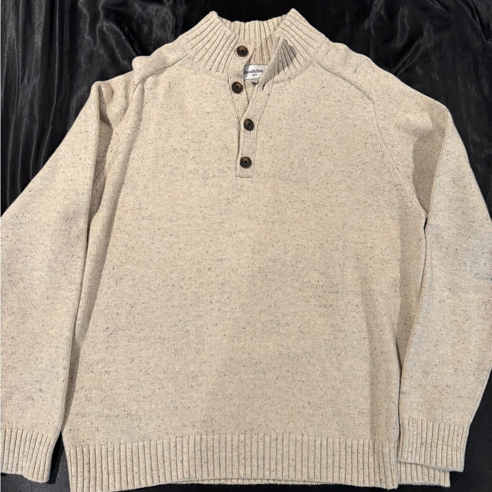 Goodfellow & Co Men's Beige Sweater with Button Detail